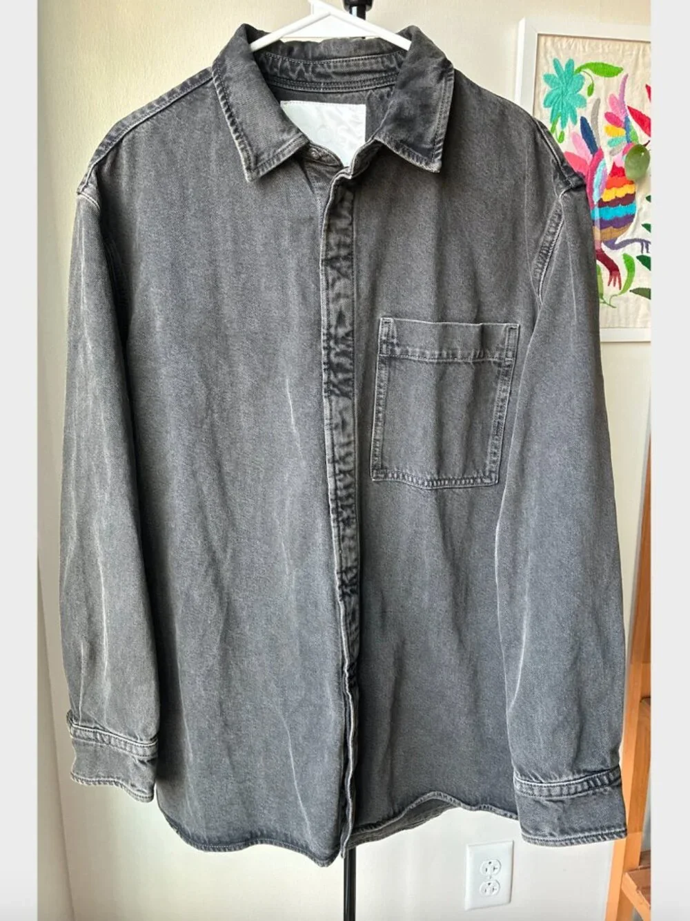 COS Men's Oversized Black Denim Shirt - Size S